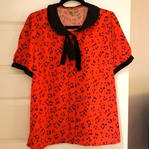 Lindy Bop musical print top